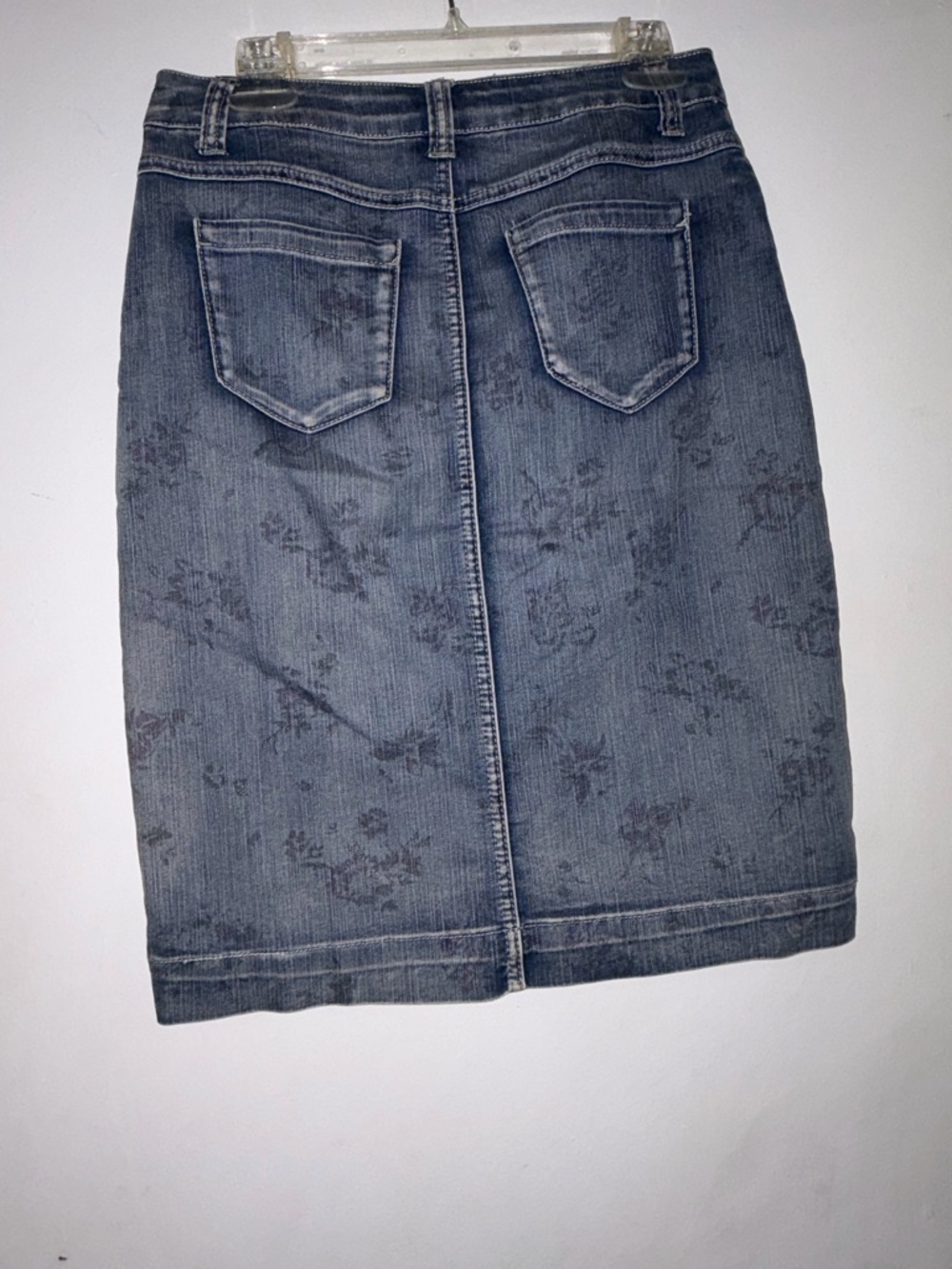 Versona Blue Floral-Print Denim Pencil Skirt - Picture 2 of 3